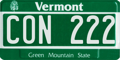 VT license plate CON222