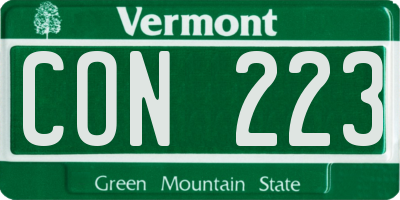 VT license plate CON223