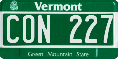 VT license plate CON227