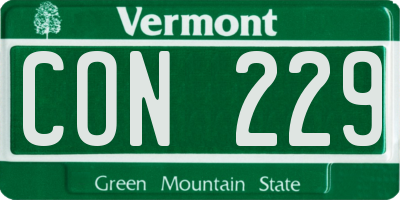 VT license plate CON229