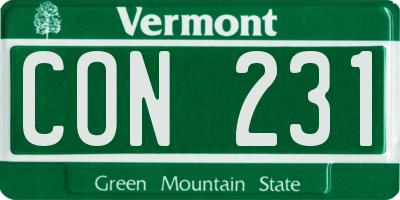 VT license plate CON231