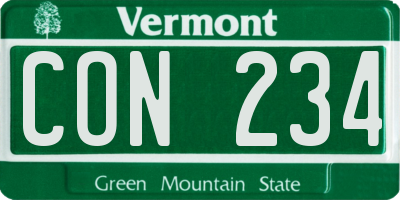 VT license plate CON234