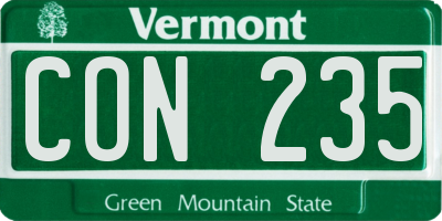 VT license plate CON235