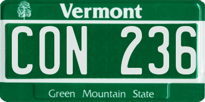 VT license plate CON236