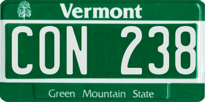 VT license plate CON238