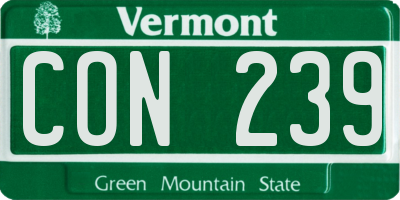 VT license plate CON239