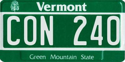 VT license plate CON240