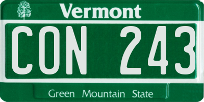 VT license plate CON243