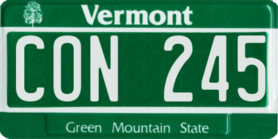 VT license plate CON245