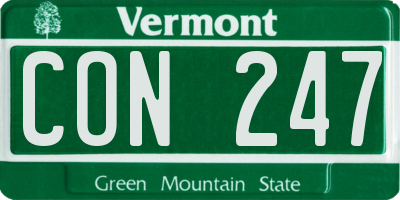VT license plate CON247