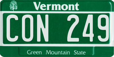 VT license plate CON249