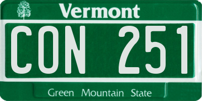 VT license plate CON251