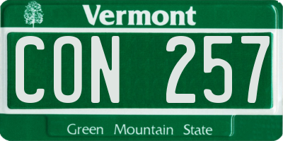 VT license plate CON257