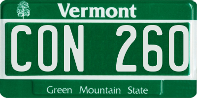 VT license plate CON260