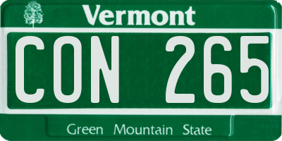 VT license plate CON265