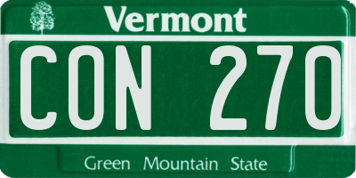 VT license plate CON270