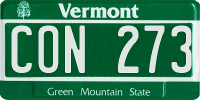 VT license plate CON273