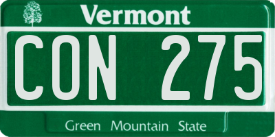 VT license plate CON275