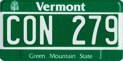 VT license plate CON279