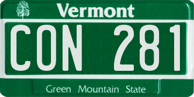 VT license plate CON281