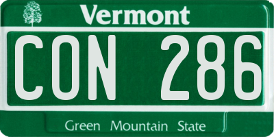 VT license plate CON286