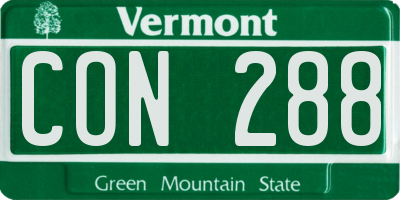 VT license plate CON288