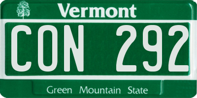 VT license plate CON292
