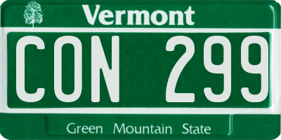 VT license plate CON299