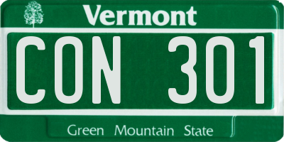 VT license plate CON301