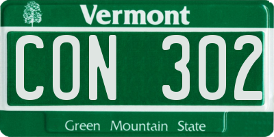 VT license plate CON302