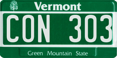VT license plate CON303