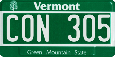 VT license plate CON305