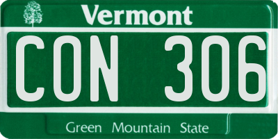 VT license plate CON306