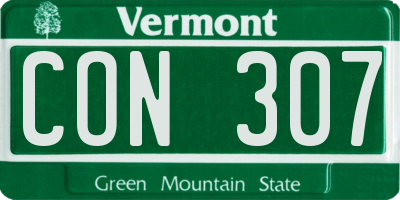 VT license plate CON307