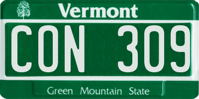 VT license plate CON309