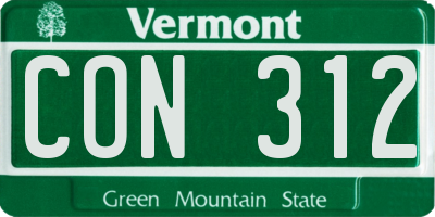 VT license plate CON312