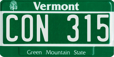 VT license plate CON315