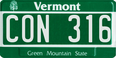 VT license plate CON316