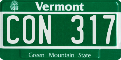 VT license plate CON317