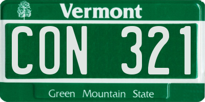 VT license plate CON321