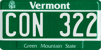 VT license plate CON322