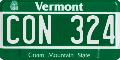 VT license plate CON324