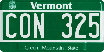 VT license plate CON325