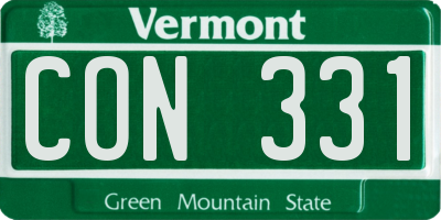 VT license plate CON331