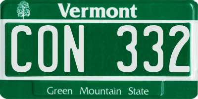 VT license plate CON332