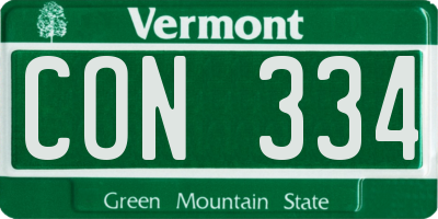VT license plate CON334