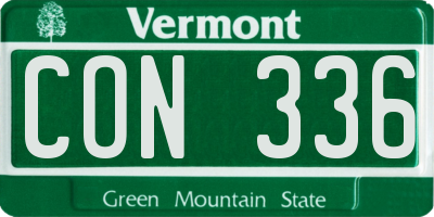 VT license plate CON336