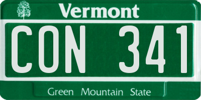 VT license plate CON341