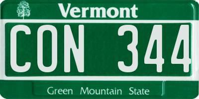 VT license plate CON344