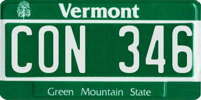 VT license plate CON346